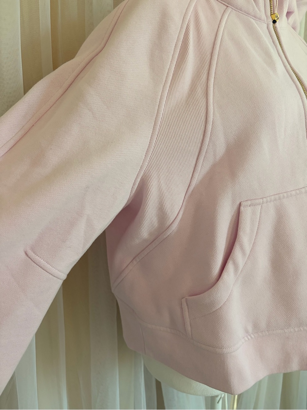 lululemon athletica Light Pink Half-Zip Hoodie with Gold Zipper - Picture 4 of 9